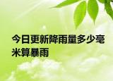 今日更新降雨量多少毫米算暴雨