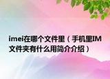 imei在哪個文件里（手機里IM文件夾有什么用簡介介紹）