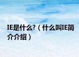 IE是什么?（什么叫IE簡介介紹）
