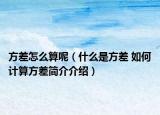 方差怎么算呢（什么是方差 如何計(jì)算方差簡(jiǎn)介介紹）