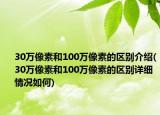 30萬像素和100萬像素的區(qū)別介紹(30萬像素和100萬像素的區(qū)別詳細(xì)情況如何)