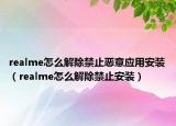 realme怎么解除禁止惡意應(yīng)用安裝（realme怎么解除禁止安裝）