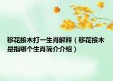 移花接木打一生肖解釋?zhuān)ㄒ苹ń幽臼侵改膫€(gè)生肖簡(jiǎn)介介紹）