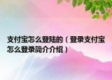 支付寶怎么登陸的（登錄支付寶怎么登錄簡介介紹）