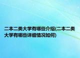 二本二類(lèi)大學(xué)有哪些介紹(二本二類(lèi)大學(xué)有哪些詳細(xì)情況如何)