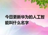 今日更新華為的人工智能叫什么名字