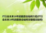 IT行業(yè)未來(lái)10年的前景會(huì)如何介紹(IT行業(yè)未來(lái)10年的前景會(huì)如何詳細(xì)情況如何)