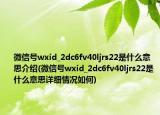 微信號wxid_2dc6fv40ljrs22是什么意思介紹(微信號wxid_2dc6fv40ljrs22是什么意思詳細情況如何)