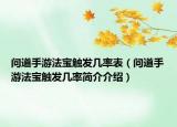 問道手游法寶觸發(fā)幾率表（問道手游法寶觸發(fā)幾率簡介介紹）