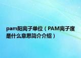 pam陽(yáng)離子單位（PAM離子度是什么意思簡(jiǎn)介介紹）