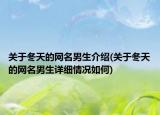 關(guān)于冬天的網(wǎng)名男生介紹(關(guān)于冬天的網(wǎng)名男生詳細(xì)情況如何)