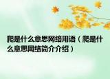 爬是什么意思網(wǎng)絡(luò)用語（爬是什么意思網(wǎng)絡(luò)簡(jiǎn)介介紹）