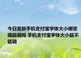 今日更新手機支付寶字體大小哪里調能調嗎 手機支付寶字體大小能不能調