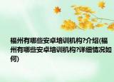 福州有哪些安卓培訓(xùn)機(jī)構(gòu)?介紹(福州有哪些安卓培訓(xùn)機(jī)構(gòu)?詳細(xì)情況如何)
