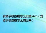 安卓手機(jī)按鍵怎么設(shè)置vivo（安卓手機(jī)按鍵怎么調(diào)出來）