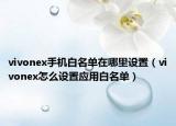 vivonex手機(jī)白名單在哪里設(shè)置（vivonex怎么設(shè)置應(yīng)用白名單）