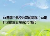 cz是哪個航空公司的簡稱（cz是什么航空公司簡介介紹）