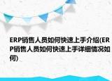 ERP銷售人員如何快速上手介紹(ERP銷售人員如何快速上手詳細情況如何)