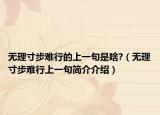 無(wú)理寸步難行的上一句是啥?（無(wú)理寸步難行上一句簡(jiǎn)介介紹）
