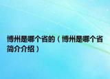 博州是哪個(gè)省的（博州是哪個(gè)省簡(jiǎn)介介紹）