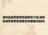 清風(fēng)笑竟惹寂寥歌詞意思介紹(清風(fēng)笑竟惹寂寥歌詞意思詳細(xì)情況如何)
