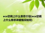 eco空調(diào)上什么意思介紹(eco空調(diào)上什么意思詳細情況如何)