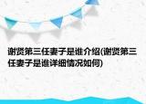 謝賢第三任妻子是誰介紹(謝賢第三任妻子是誰詳細情況如何)