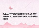 在steam下了游戲不能設(shè)置成中文怎么辦介紹(在steam下了游戲不能設(shè)置成中文怎么辦詳細(xì)情況如何)