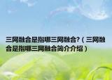 三網(wǎng)融合是指哪三網(wǎng)融合?（三網(wǎng)融合是指哪三網(wǎng)融合簡(jiǎn)介介紹）