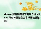 shinee(所有韓國綜藝名字介紹 shinee 所有韓國綜藝名字詳細情況如何)