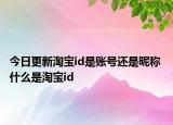 今日更新淘寶id是賬號還是昵稱 什么是淘寶id
