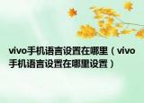 vivo手機語言設置在哪里（vivo手機語言設置在哪里設置）