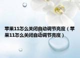 蘋果11怎么關(guān)閉自動調(diào)節(jié)亮度（蘋果11怎么關(guān)閉自動調(diào)節(jié)亮度）
