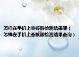 怎樣在手機上查核酸檢測結果呢（怎樣在手機上查核酸檢測結果查詢）