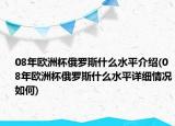 08年歐洲杯俄羅斯什么水平介紹(08年歐洲杯俄羅斯什么水平詳細(xì)情況如何)