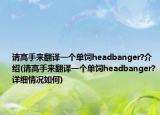請高手來翻譯一個單飼headbanger?介紹(請高手來翻譯一個單飼headbanger?詳細情況如何)