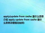 apply(update from cache 是什么意思介紹 apply update from cache 是什么意思詳細(xì)情況如何)