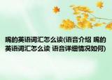 嘴的英語詞匯怎么讀(語音介紹 嘴的英語詞匯怎么讀 語音詳細(xì)情況如何)