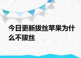 今日更新拔絲蘋果為什么不拔絲
