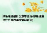 綠色通道是什么意思介紹(綠色通道是什么意思詳細情況如何)