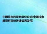 中國核電股票有哪些介紹(中國核電股票有哪些詳細情況如何)