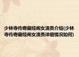 少林寺傳奇藏經(jīng)閣女演員介紹(少林寺傳奇藏經(jīng)閣女演員詳細情況如何)