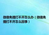 微信免提打不開怎么辦（微信免提打不開怎么回事）