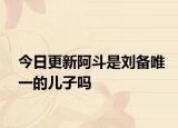 今日更新阿斗是劉備唯一的兒子嗎