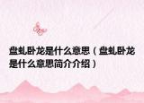 盤虬臥龍是什么意思（盤虬臥龍是什么意思簡介介紹）