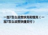 一加7怎么設(shè)置快充和慢充（一加7怎么設(shè)置快捷支付）