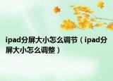 ipad分屏大小怎么調(diào)節(jié)（ipad分屏大小怎么調(diào)整）