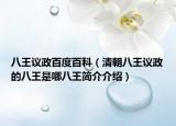 八王議政百度百科（清朝八王議政的八王是哪八王簡介介紹）