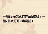 一加8pro怎么打開usb調(diào)試（一加7怎么打開usb調(diào)試）