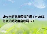 vivo自動亮度調(diào)節(jié)在哪（vivoS1怎么關(guān)閉亮度自動調(diào)節(jié)）